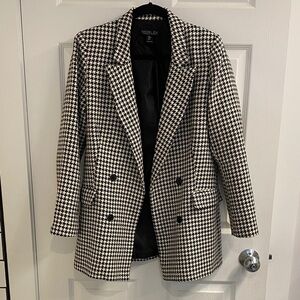 Rachel Zoe Black and White Houndstooth Blazer